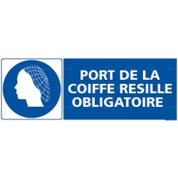 Panneau rectangulaire Port de la coiffe résille obligatoire