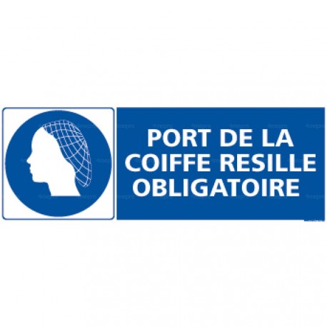 Panneau rectangulaire Port de la coiffe résille obligatoire