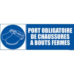 Panneau rectangulaire Port obligatoire de chaussures à bouts fermés