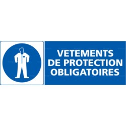 Panneau rectangulaire Vêtements de protection obligatoires