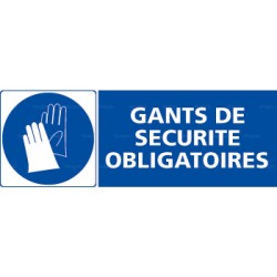 Panneau rectangulaire Gants de sécurité électrique obligatoires