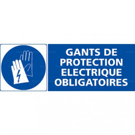 Panneau rectangulaire Gants de protection obligatoires