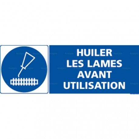 Panneau rectangulaire Huiler les lames avant utilisation