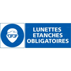 Panneau rectangulaire Lunettes étanches obligatoires