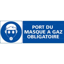 Panneau rectangulaire Port du masque à gaz obligatoire