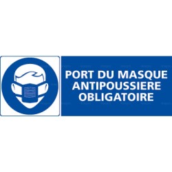 Panneau rectangulaire Port du masque anti-poussière obligatoire