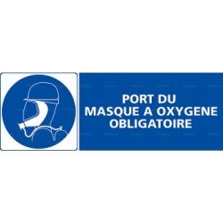 Panneau rectangulaire Port du masque à oxygène obligatoire