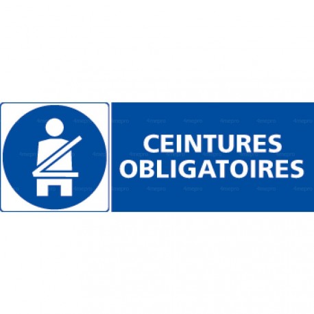 Panneau rectangulaire Ceintures obligatoires