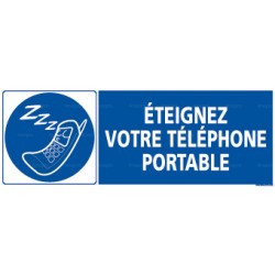 Panneau rectangulaire Eteignez votre téléphone portable 2