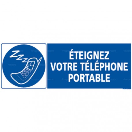 Panneau rectangulaire Eteignez votre téléphone portable 2