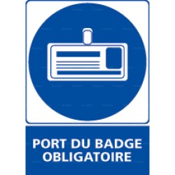 Panneau rectangulaire Port du badge obligatoire 2