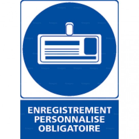 Panneau rectangulaire Enregistrement personnalisé obligatoire 2