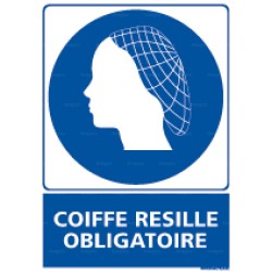 Panneau rectangulaire Coiffe résille obligatoire