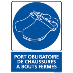 Panneau vertical Port obligatoire de chaussures à bouts fermés