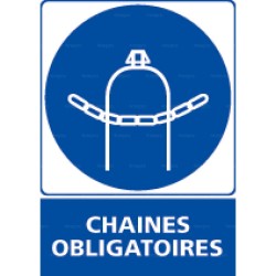 Panneau rectangulaire Chaines obligatoires 2