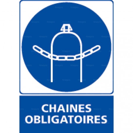 Panneau rectangulaire Chaines obligatoires 2