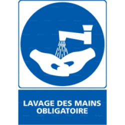 Panneau rectangulaire Lavage des mains obligatoire