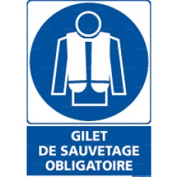 Panneau vertical Gilet de sauvetage obligatoire