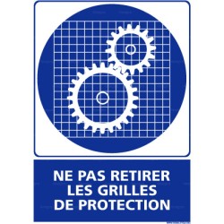 Panneau rectangulaire Ne pas retirer les grilles de protection