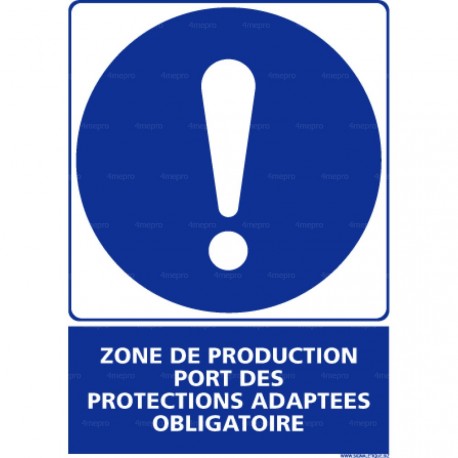 Panneau rectangulaire Zone de protection port des protections adaptées obligatoire