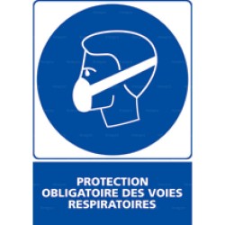 Panneau vertical Protection obligatoire des voies respiratoires