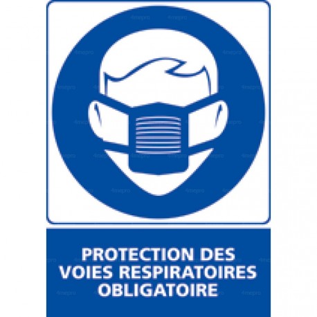 Panneau rectangulaire Protection des voies respiratoires obligatoire 4