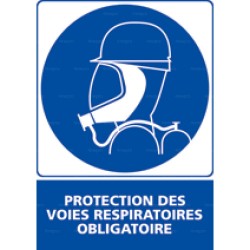 Panneau rectangulaire Protection des voies respiratoires obligatoire 5
