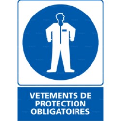 Panneau vertical Vêtements de protection obligatoires