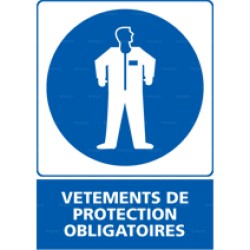 Panneau vertical Vêtements de protection obligatoires
