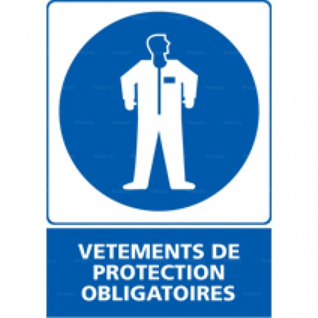 Panneau vertical Vêtements de protection obligatoires