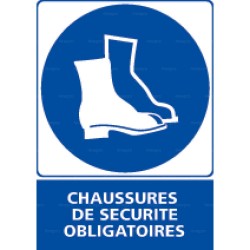 Panneau vertical Chaussures de sécurité obligatoires