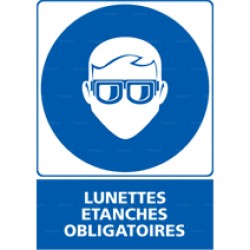 Panneau vertical Lunettes étanches obligatoires