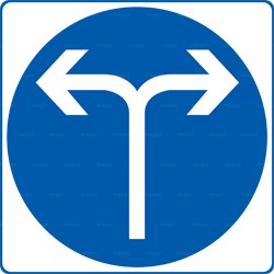 Panneau rond Rue à droite et à gauche