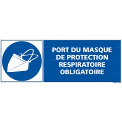 Panneau rectangulaire Port du masque de protection respiratoire obligatoire 1