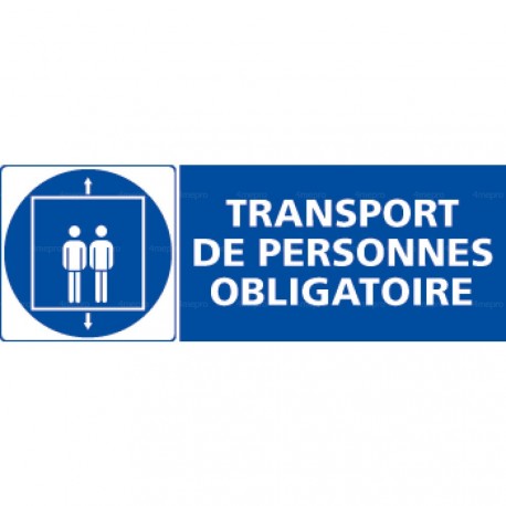 Panneau rectangulaire Transport de personnes obligatoire