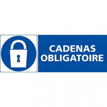 Panneau rectangulaire Cadenas obligatoire