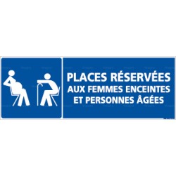 Panneau rectangulaire Places réservées aux femmes enceintes et personnes agées