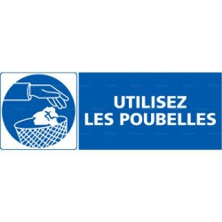 Panneau rectangulaire Utilisez les poubelles