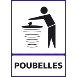 Panneau vertical Poubelles