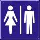 Panneau carré Toilettes hommes et femmes