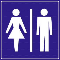 Panneau carré Toilettes hommes et femmes