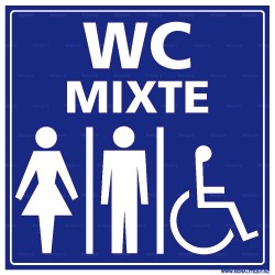 Panneau carré WC mixte