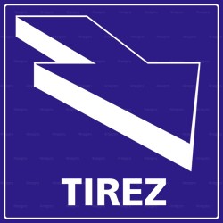 Panneau carré Tirez vers la droite