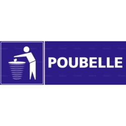 Panneau rectangulaire Poubelle