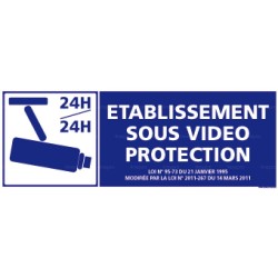 Panneau rectangulaire Etablissement sous video protection 1