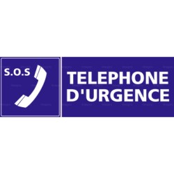 Panneau rectangulaire Téléphone urgence