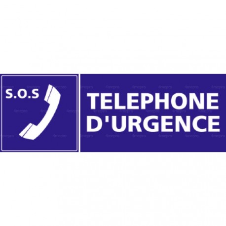 Panneau rectangulaire Téléphone urgence