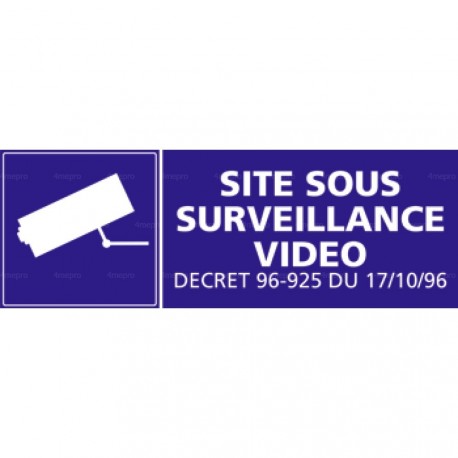 Panneau rectangulaire Site sous surveillance vidéo 1