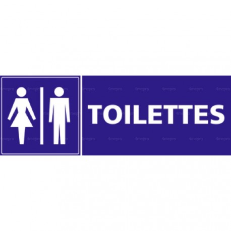 Panneau rectangulaire Toilettes homme/femme