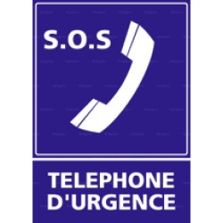 Panneau d'information extérieure rectangulaire Téléphone d'urgence